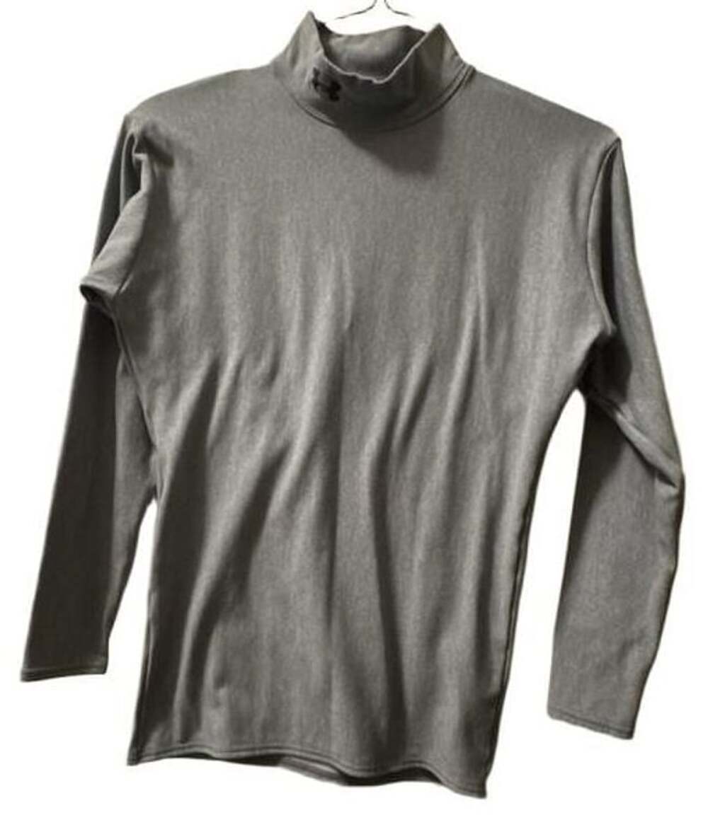 Under Armour ColdGear Mock Neck Long Sleeve Shirt Gray Size Large